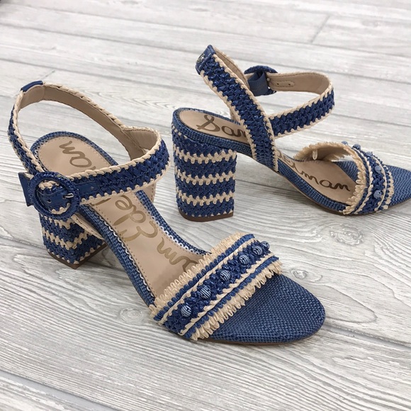 Sam Edelman Shoes - Sam Edelman Blue Raffia Olisa Heel Sandal - sz 8.5